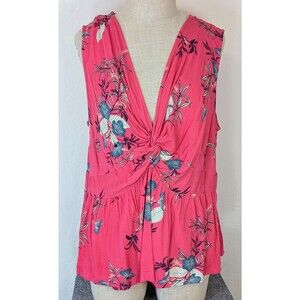 Wonderly Blouse/Top Plus Size 2X Fuchsia Multicolor Floral Print Peplum NWT